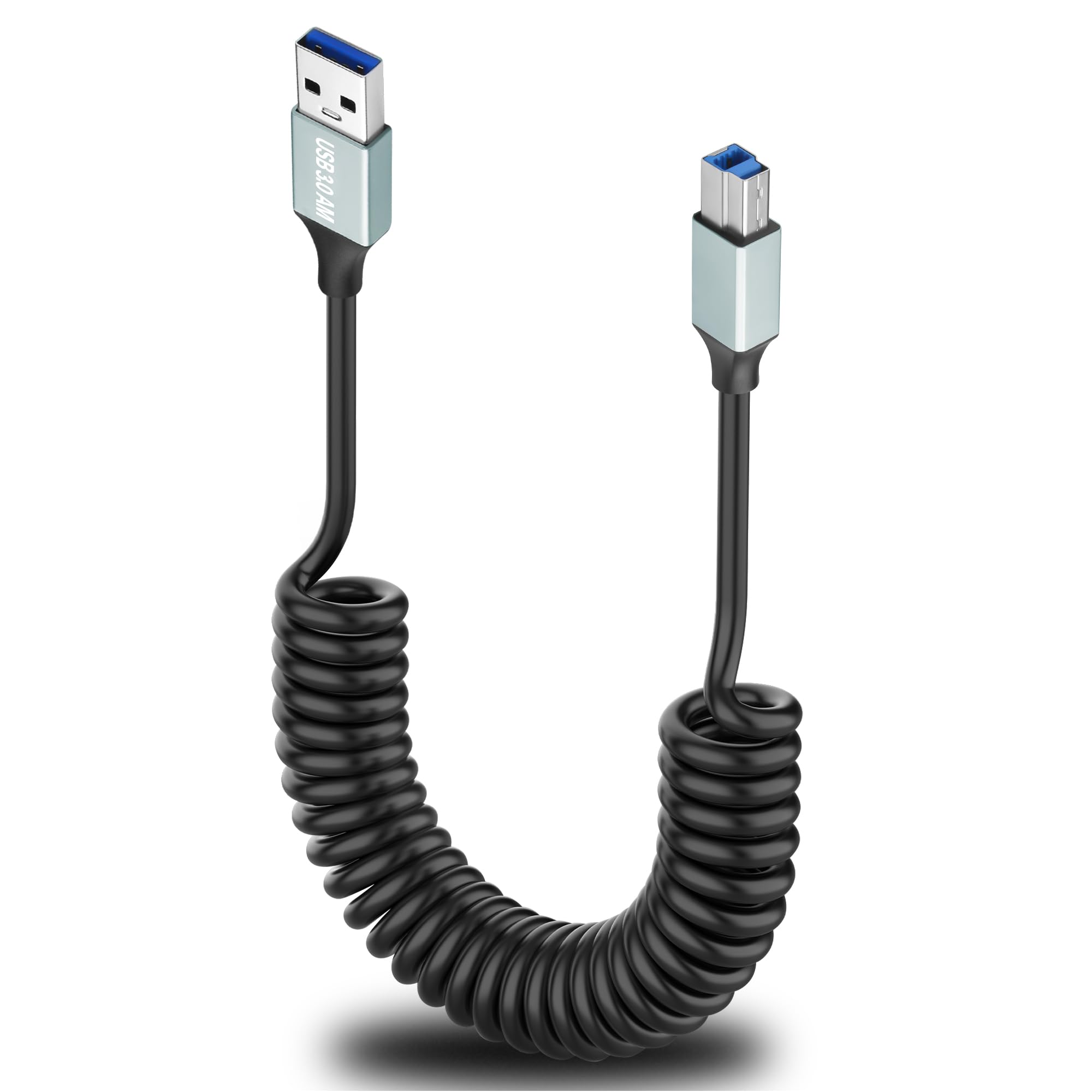 Amazon.com: JSADZKJ Coiled USB A to USB B 3.0 Cable Type A to Type