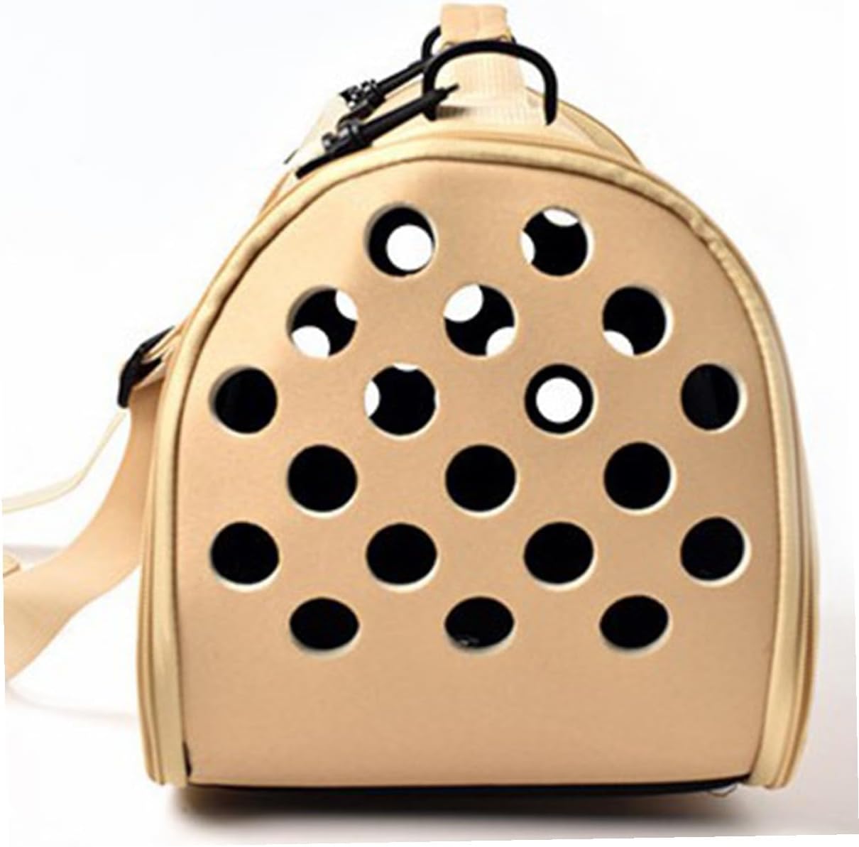 Portable Breathable Eva Cross-Body Pet Carrier Bag for Dogs and Cats, Medium Light Gold Soft-Sided Travel Carrier for Outdoor Use