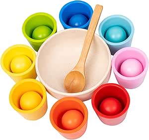 Amazon.co.jp: Amagogo Cup Toys Montessori Color Classification Game ...