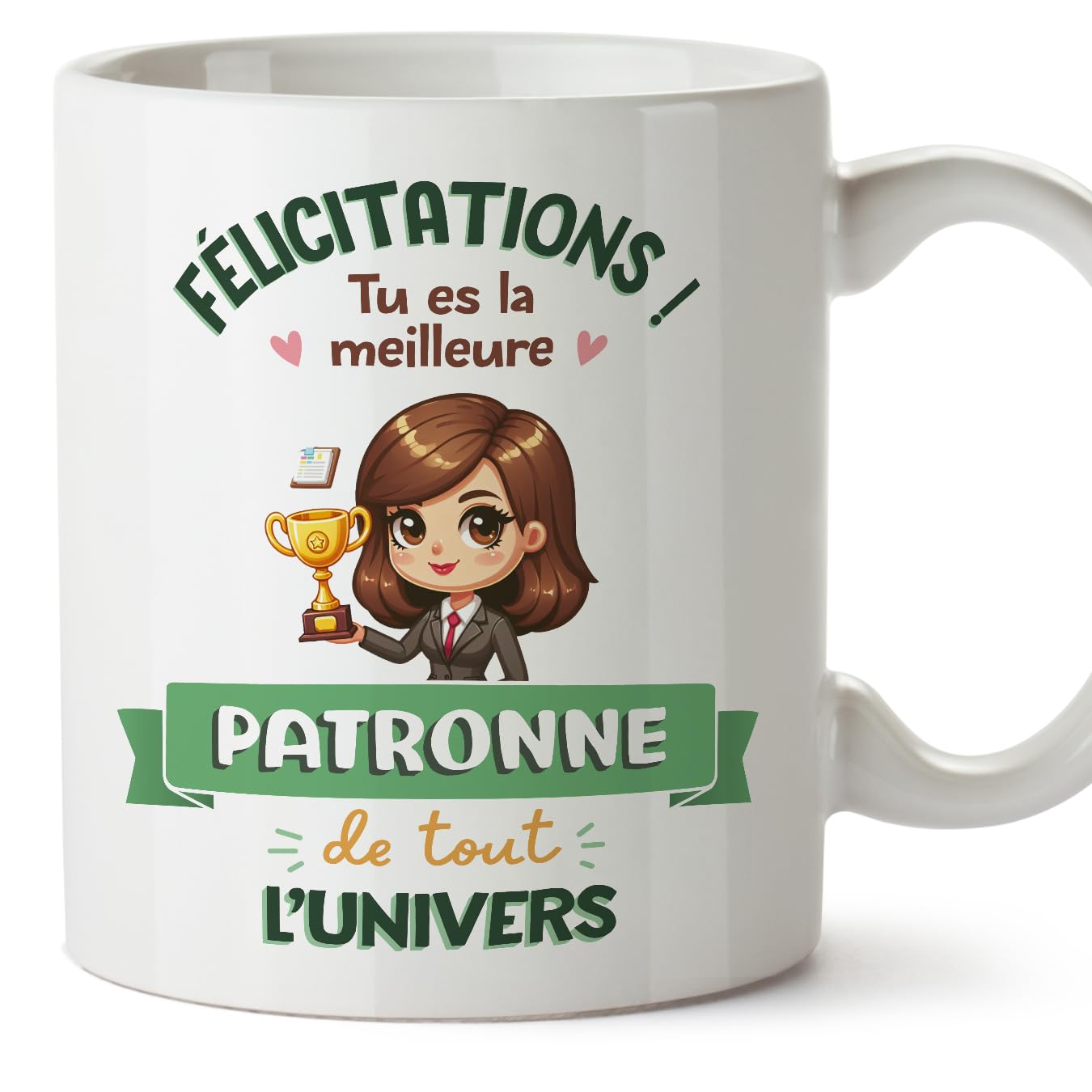 MUGFFINS BOSS Woman Mug - in French - Meilleur Univers Trophée - Funny Gift for Colleagues - Ceramic 11oz Mug — image 1