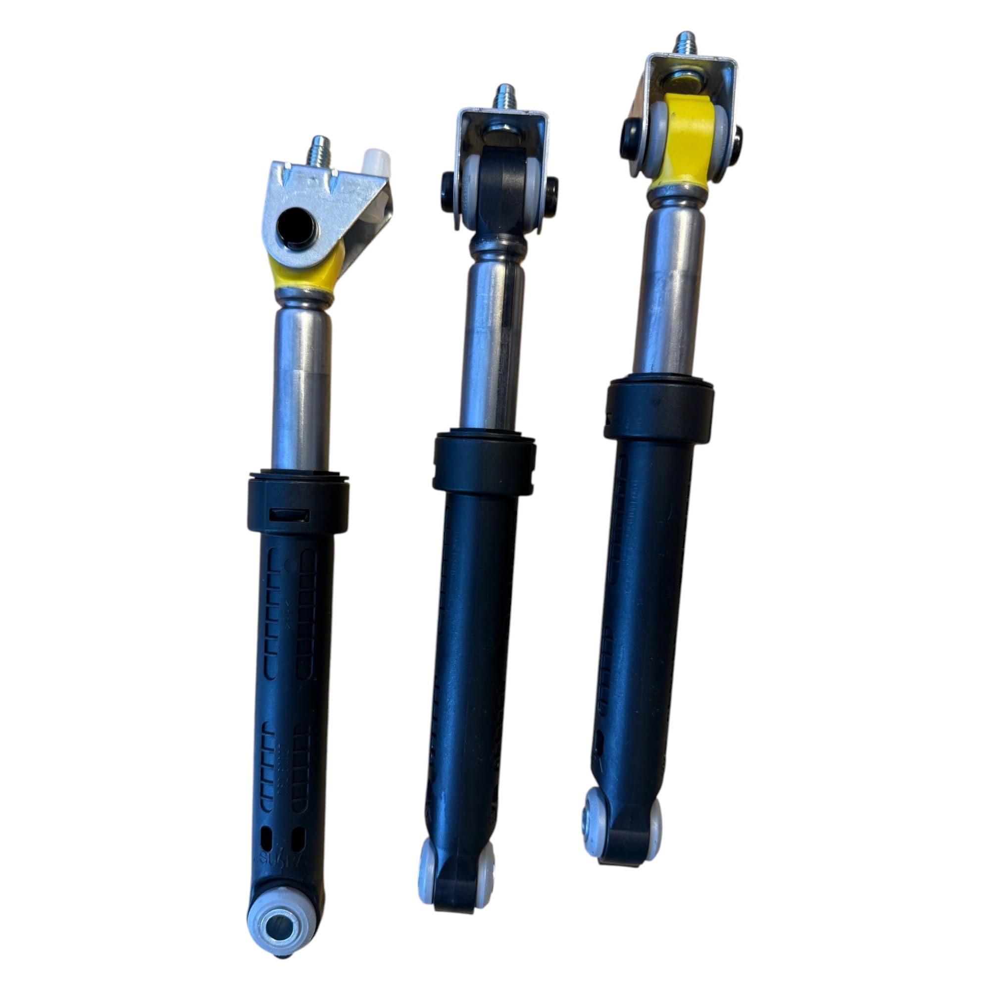 SUSPA RD18 Stoßdämpfer 3er Set passend für Miele Waschmaschine – Ersatz für 9850882, 9850883, 9850884, 9850885 – Waschmaschinen Dämpfer schwarz/gelb – Vibrationsdämpfer & Schwingungsdämpfer
