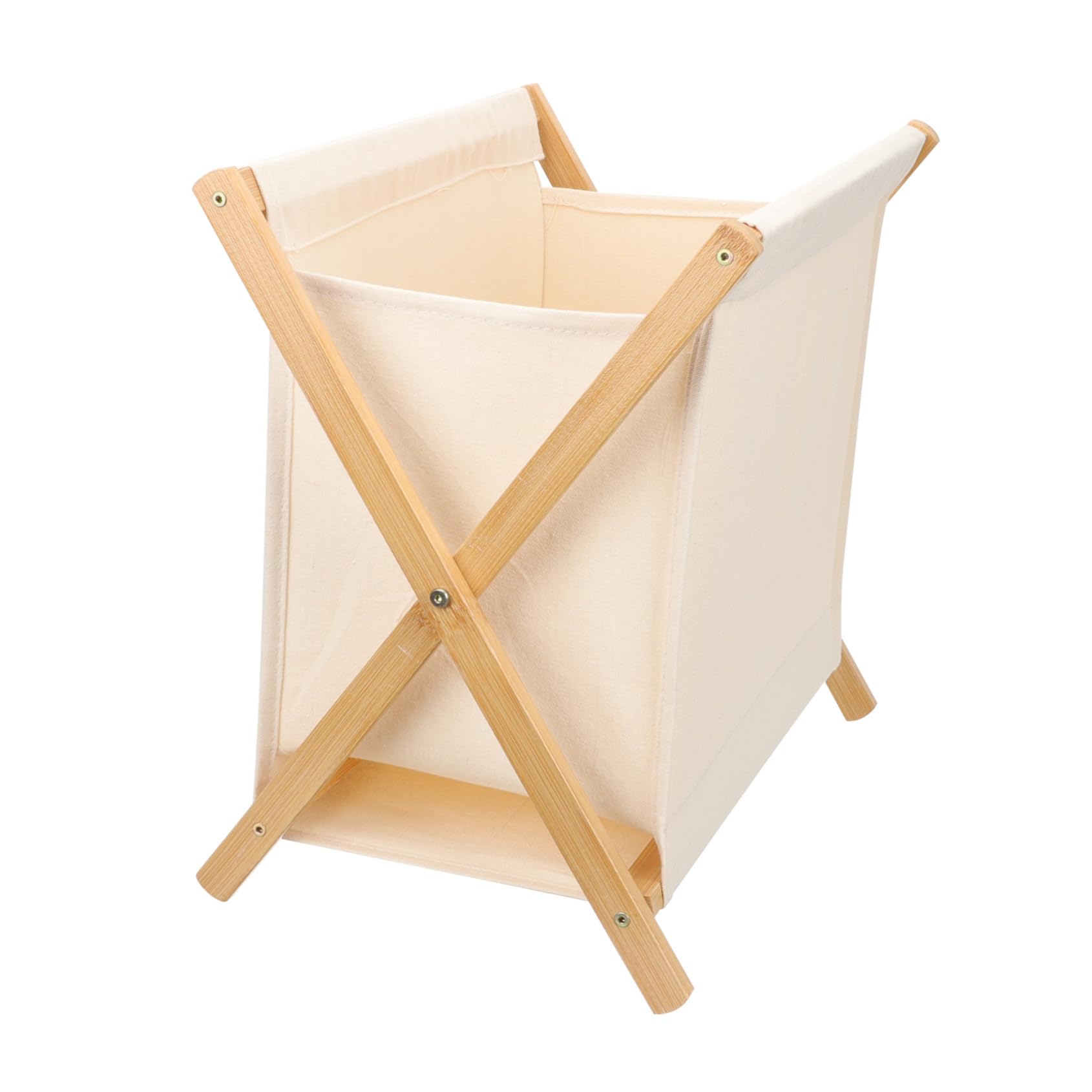 INOOMP Cesta para Ropa Sucia Infantil Plegable de Tela Beige, Fácil de Mover Soporte Vertical Adecuado para Campistas y Estudiantes