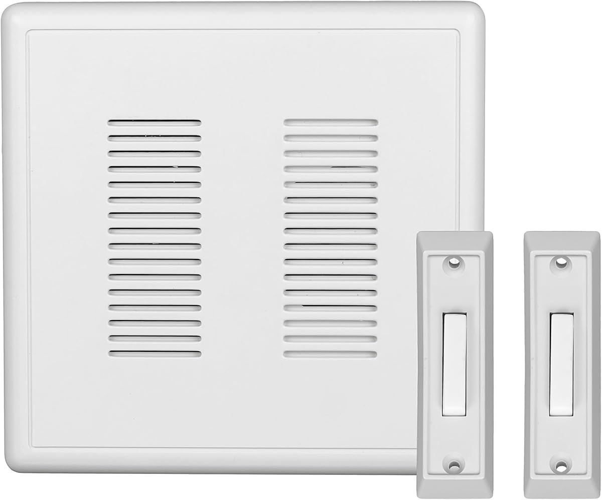 PrimeChime Plus 2 Electric Doorbell Kit - Doorbells for Home - Includes Selectable Ring Chimes - Basic Button, White - NICOR Lighting - Amazon.com