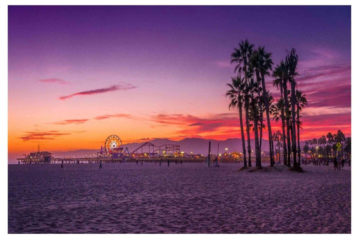 Go Green Tale Nature Wall Sticker Poster|Beautiful Beach View During Sunset with Coconut Trees Nature Sticker Poster For Cafes, Resorts, Dining Room|1Pc Scenery Sticker Poster