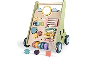 Wooden Baby Walker: A Sturdy Push Toy for Budding Explorers (6-12 Months)