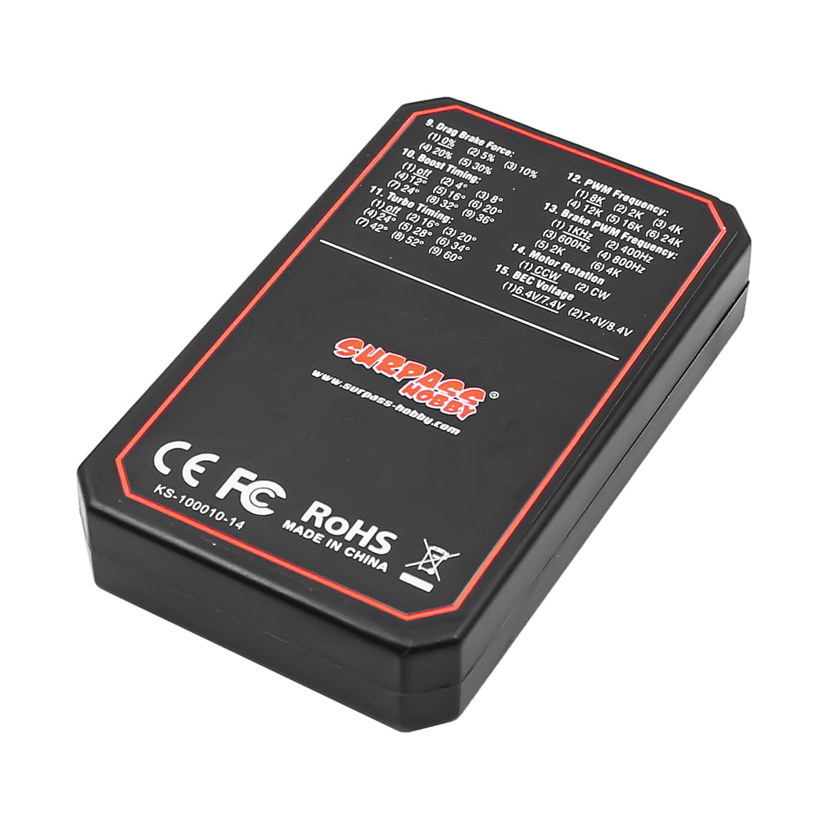 DollaTek Karta programowania ESC, pude?ko na karty z programami LED, kompatybilna z Surpass Hobby Rocket Brushless ESC 25 A, 35 A, 45 A, 60 A, 80 A, 120 A, 150 A