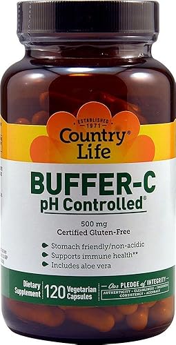 Buffer C de las vitaminas de la vida del país, PH CNTRLD,500 MG, 120 VCAP