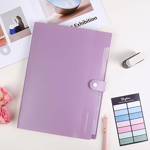 Miniatura 20 de SKYDUE - Organizador de carpetas de acordeón de 8 bolsillos, carpetas expandibles, organizador de documentos portátil, tamaño carta/A4, cierre a