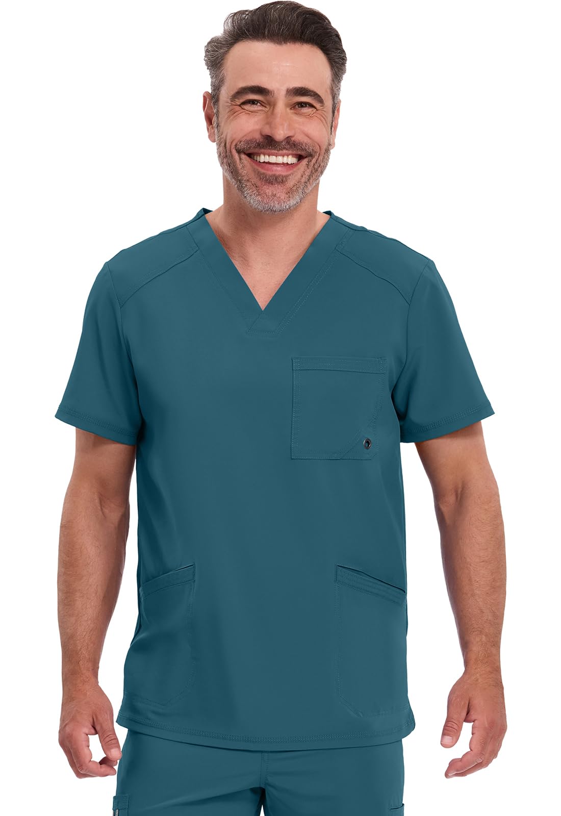 Cherokee Infinity Men's V-Neck Scrub Top with 3 Pockets and 360° Stretch