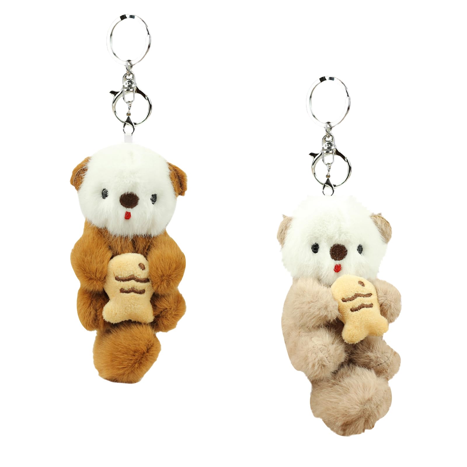 GGUFAY Llavero De Peluche De Nutria Con Pez – Colgante Tierno Y Suave, Accesorio Ideal Para Mochilas Y Llaves, Regalo Original