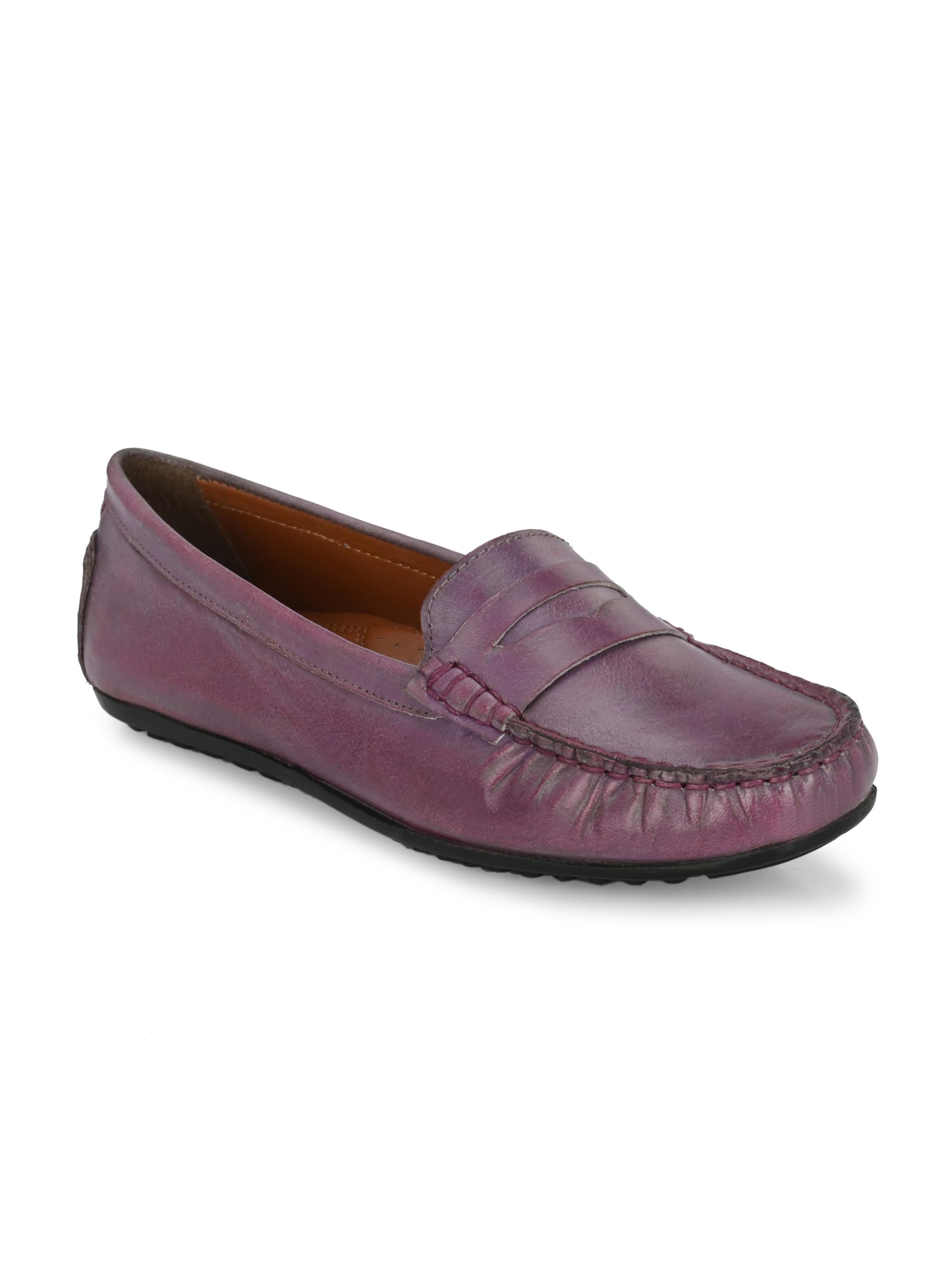 carlo romano Women's Leather Penny Loafer Moccasin, Slip-On Flat-picture-40