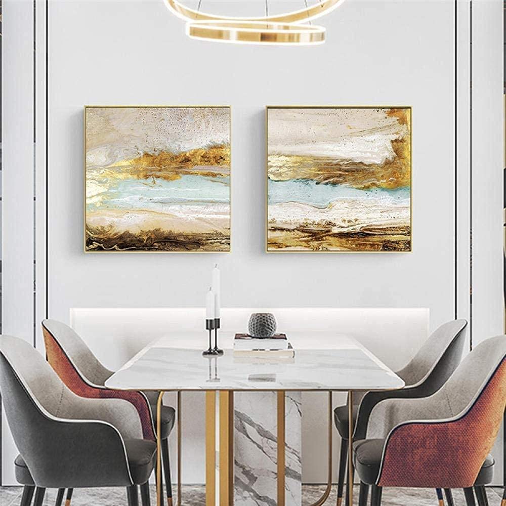 Amazon｜北欧抽象金テクスチャ絵画インテリアモダン生活部屋壁アート
