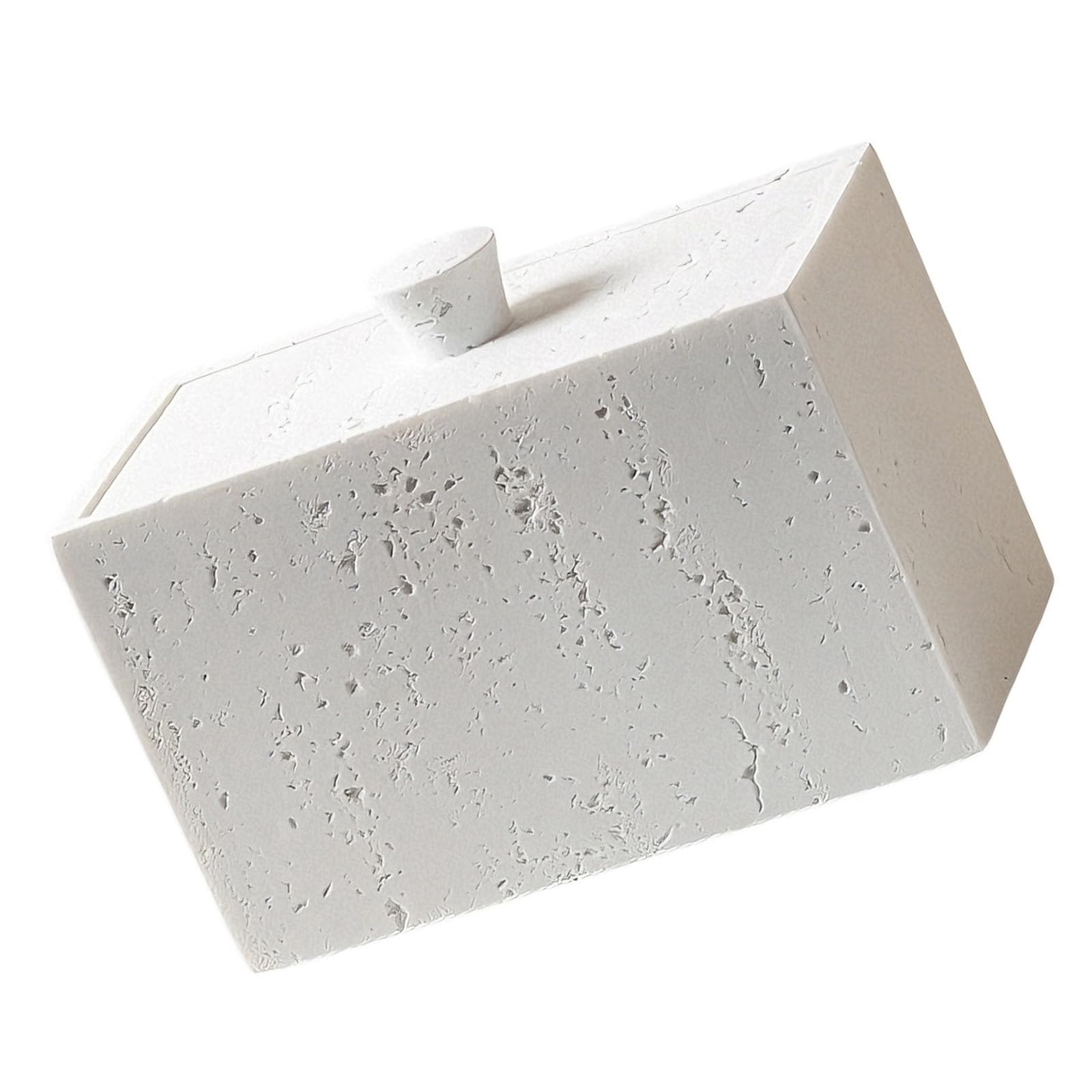 APGLSXY Space Saving Resin Box for Cotton Swabs and Toothpicks Feature Stone Texture Sturdy Easy Wipe Cleaning Simple Styles Japanese-styles Cotton Swab Holders