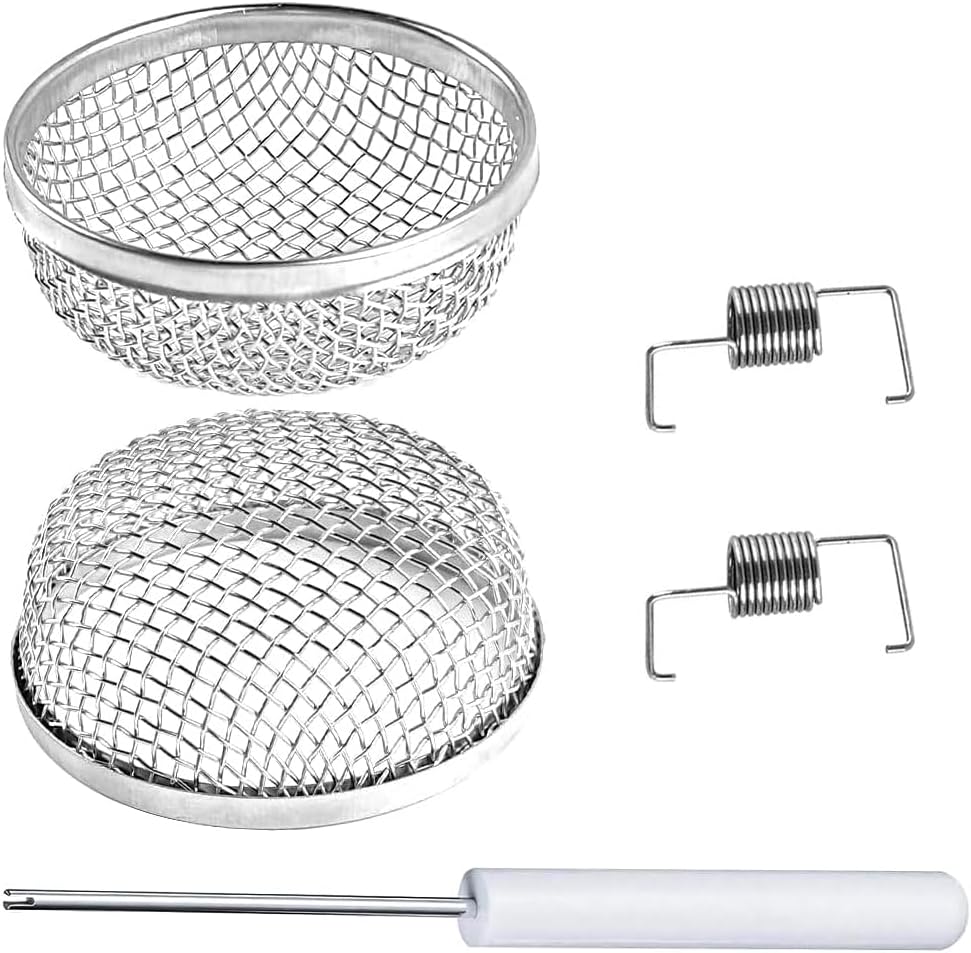 2PCS RV Furnace Vent Screen, Stainless Steel Vehicle Water Heater Vent Mesh Cover with Installation Tool, Automotive Accessories, Universal for Motorhomes Caravans Camper