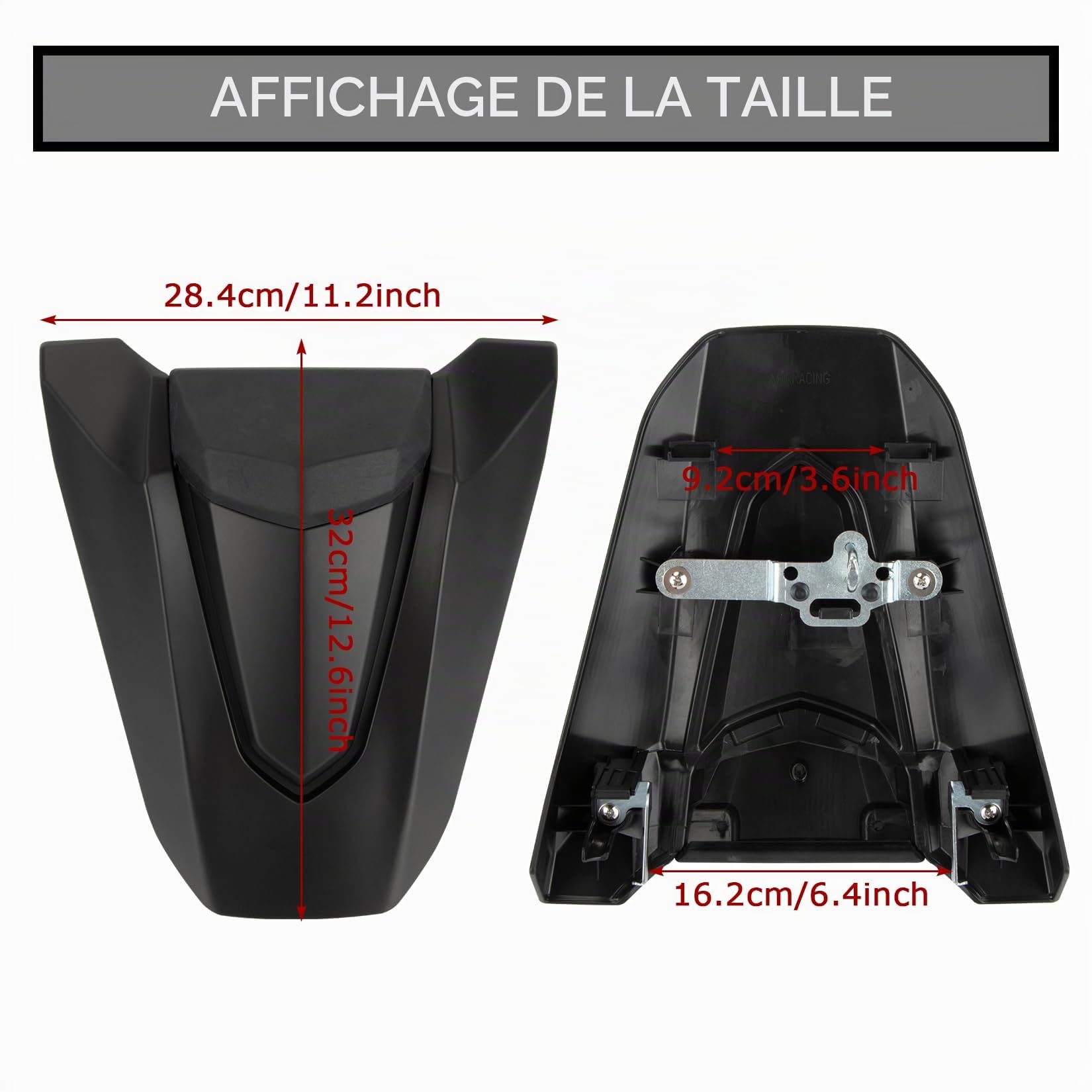 PSLER Housse de Siège Arrière Carénage de Capot pour CB650R CBR650R 2024 Protection de Queue Arrière Pièces de Moto(Noir Mat)