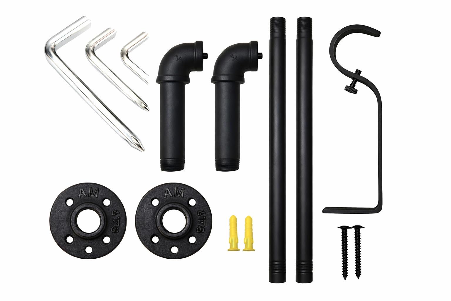 Bastone per Tende Estensibile 120–210 cm in Acciaio Inox Nero Opaco, Asta Regolabile per Tende da Interno, Supporto per Finestra e Porta, Montaggio Semplice per Casa e Appartamento.
