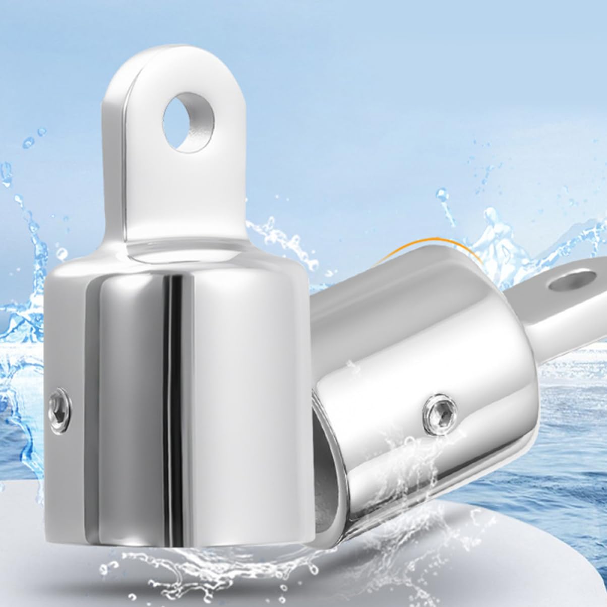 BESPORTBLE 4 Pièces Parties Supérieures du Bimini Accessoires De Bateau Hauts pour Bateaux Chapeaux D'auvent De Yacht Tops Économiseur De Traverse Charnière Marin Acier Inoxydable Silver