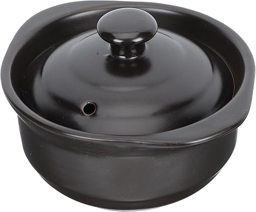 Kichvoe Cazuela de cerámica para pollo estofado olla de sopa multifunción para uso doméstico, diseño de capacidad para estufas eléctricas de