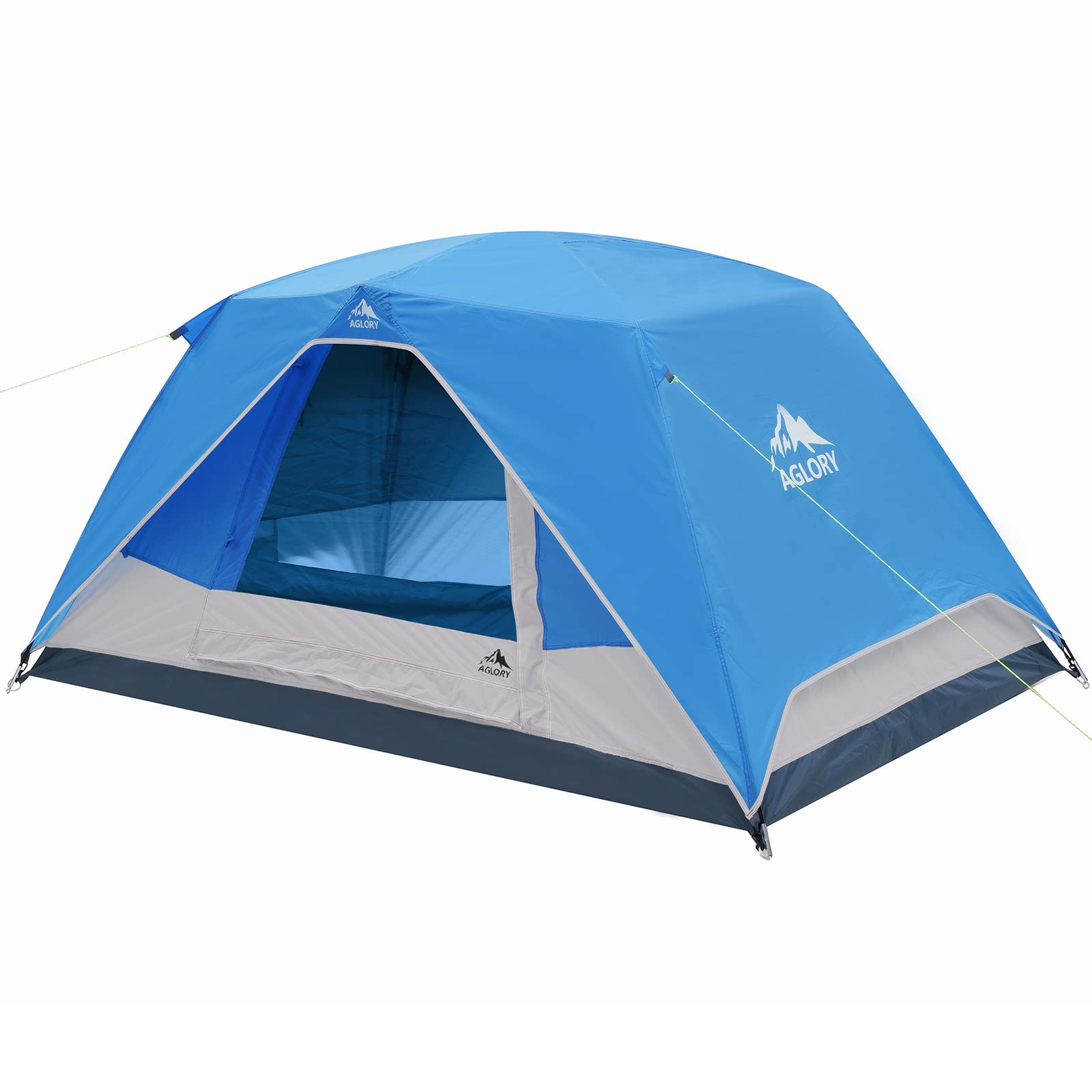 Camping Tent with Rainfly, 2/4 Person Dome Tent,Waterproof Windproof Family Tent with Mesh Windows, Easy Set Up for Hiking and Outdoor for All Seasons - 2 Person Blue