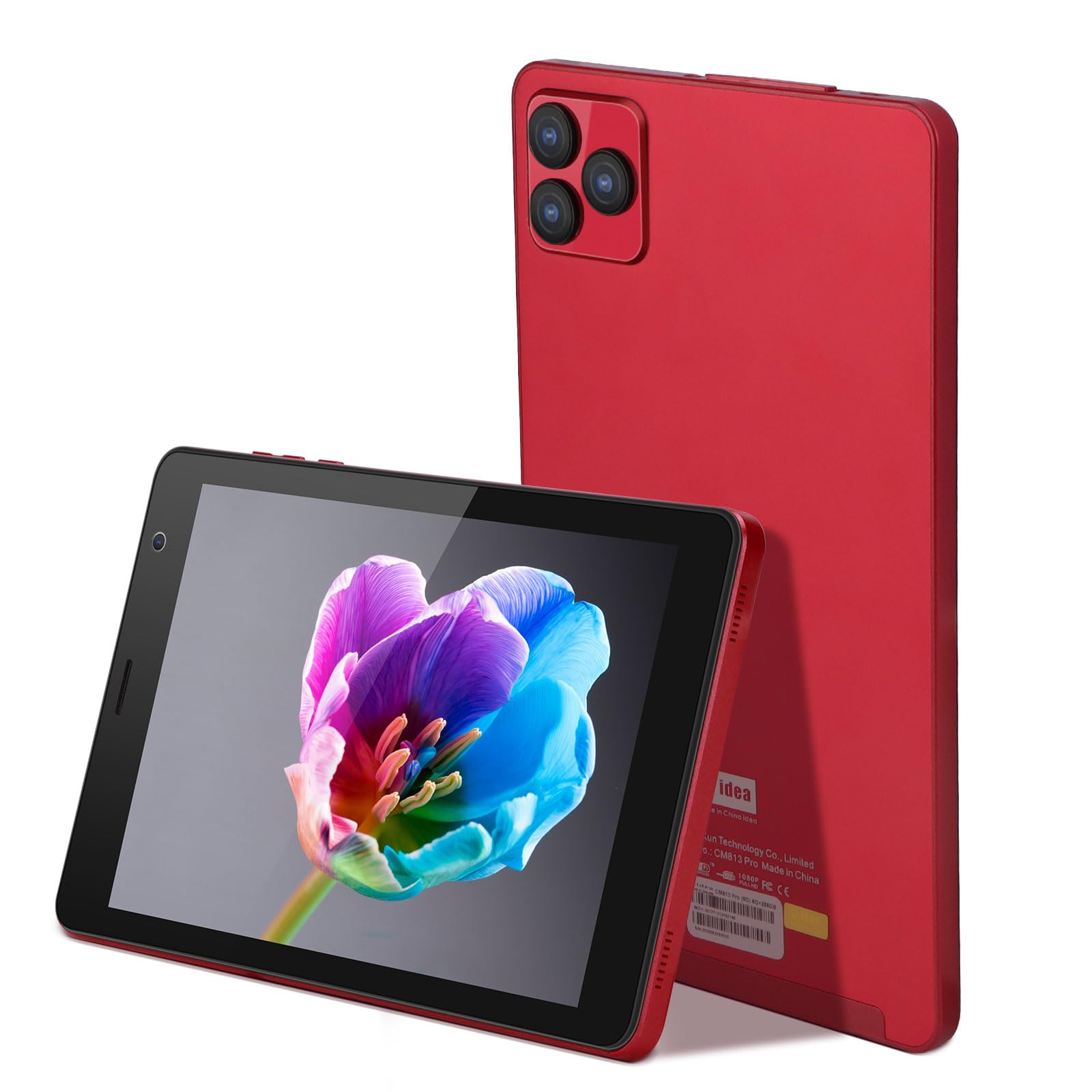 C idea 8 Inches Tablet, Android 12 Quad Core Processor 6GB RAM 256GB ROM Large Capacity Dual Cameras 1280 * 800 IPS HD Screen Cheap Tablet For Adults(Red)