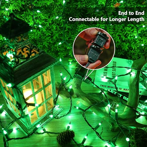 Image of BrizLabs Christmas Lights, 69.6ft 300 Count Green String Lights, Connectable Incandescent Mini Light, 120V UL Certified Light String for Xmas Tree Indoor Outdoor St. Patrick's Day Party Decor
