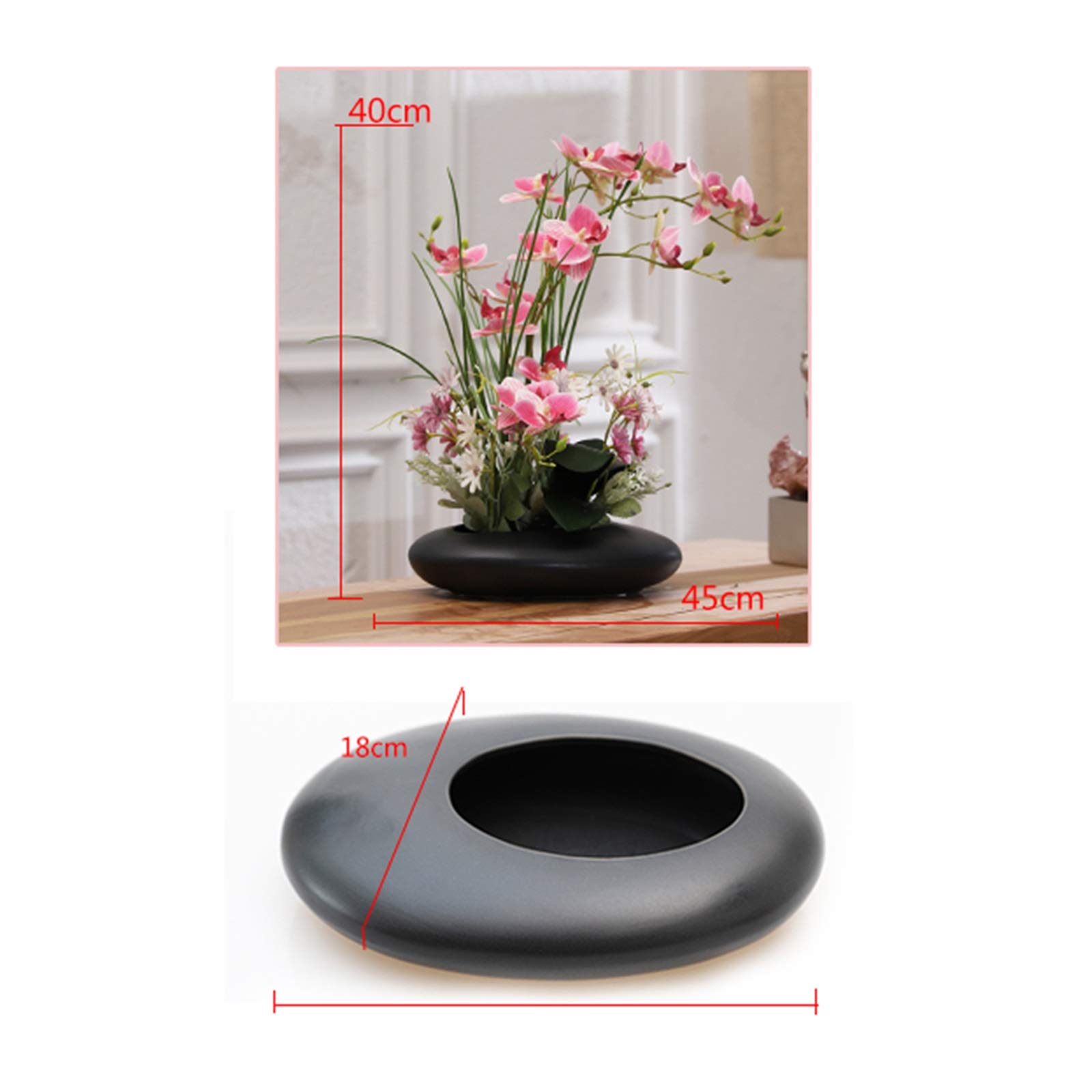 Sztuczne kwiaty phalaenopsis, sztuczne orchidee, bonsai – elegancka orchidea gołębi z liśćmi w doniczce, kompozycja kwiatowa Phalaenopsis w doniczce ceramicznej
