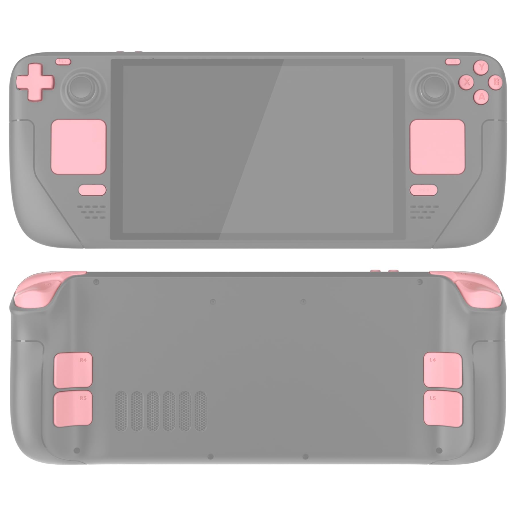 eXtremeRate Replacement Full Set Buttons for Steam Deck OLED Handheld Console, Pale Red DIY Custom ABXY D-pad Trackpad Bumpers Triggers Buttons with Tools for Steam Deck OLED Console - Without Console