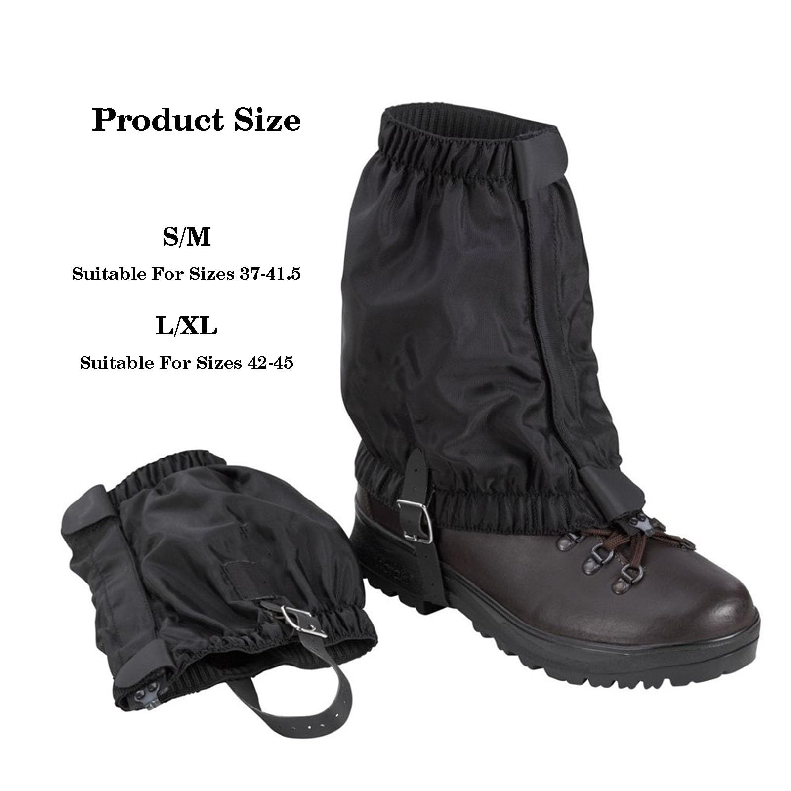 Guêtres De Jambe, Bottes De Guêtres De Serpent Respirantes, Guêtres De Chaussures Légères Réglables, Nylon 420D for l'escalade en Plein Air, La Randonnée Et Les Voyages, Etc.(Noir)