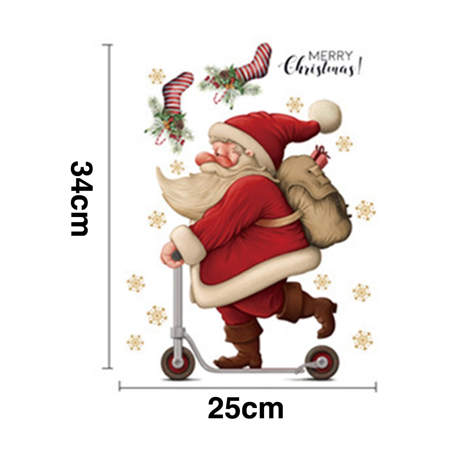 Kerst Toilet Cover Sticker - Kerstman Muursticker