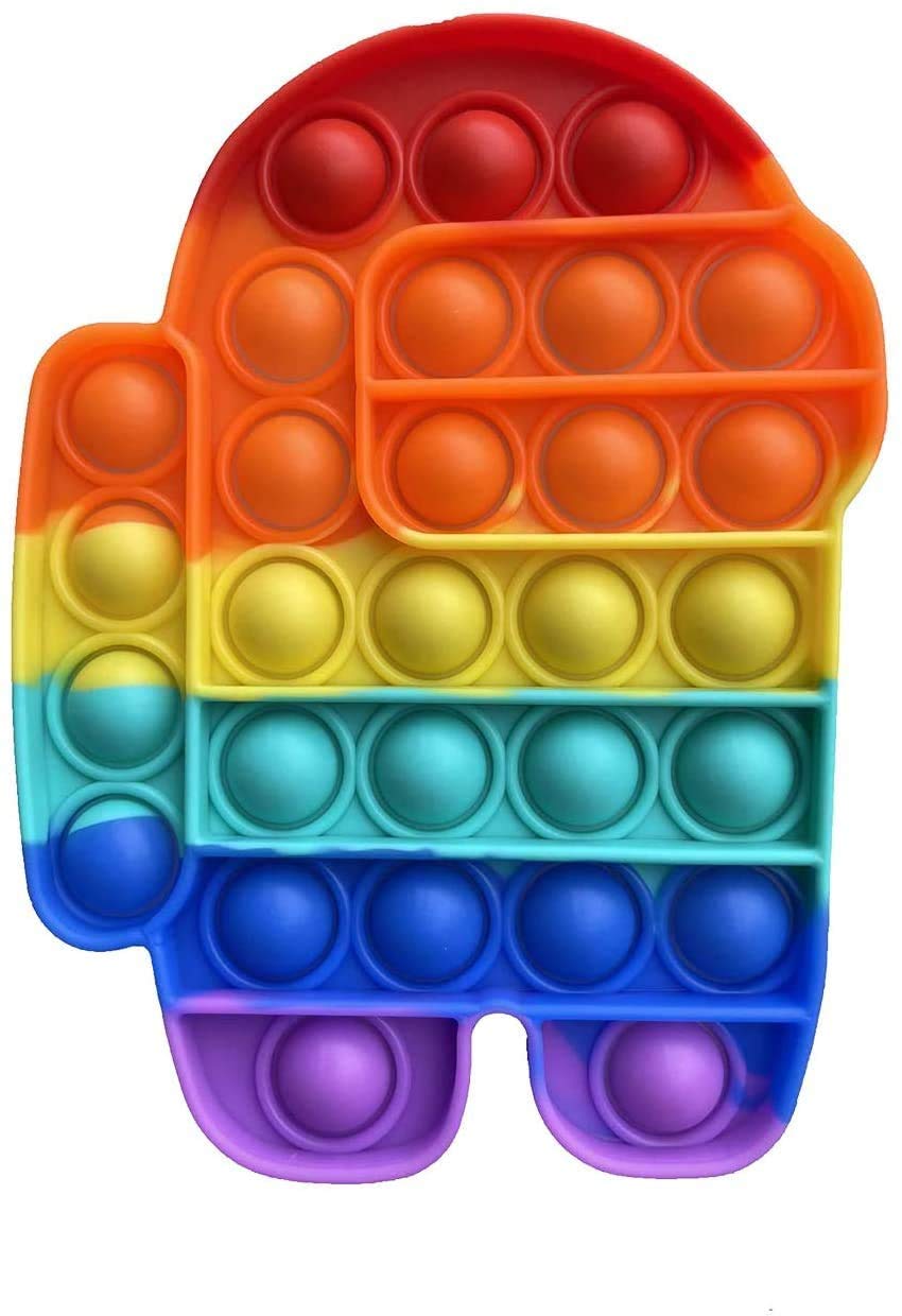 Among in Us Push Pop It Popping Bubble Fidget Sensory Toys, Stress Relief Fidget Toy for Family School Office, Silicone Squeeze Toy for Kids, Adults and Autism Special Needs (D- 1 Pack)