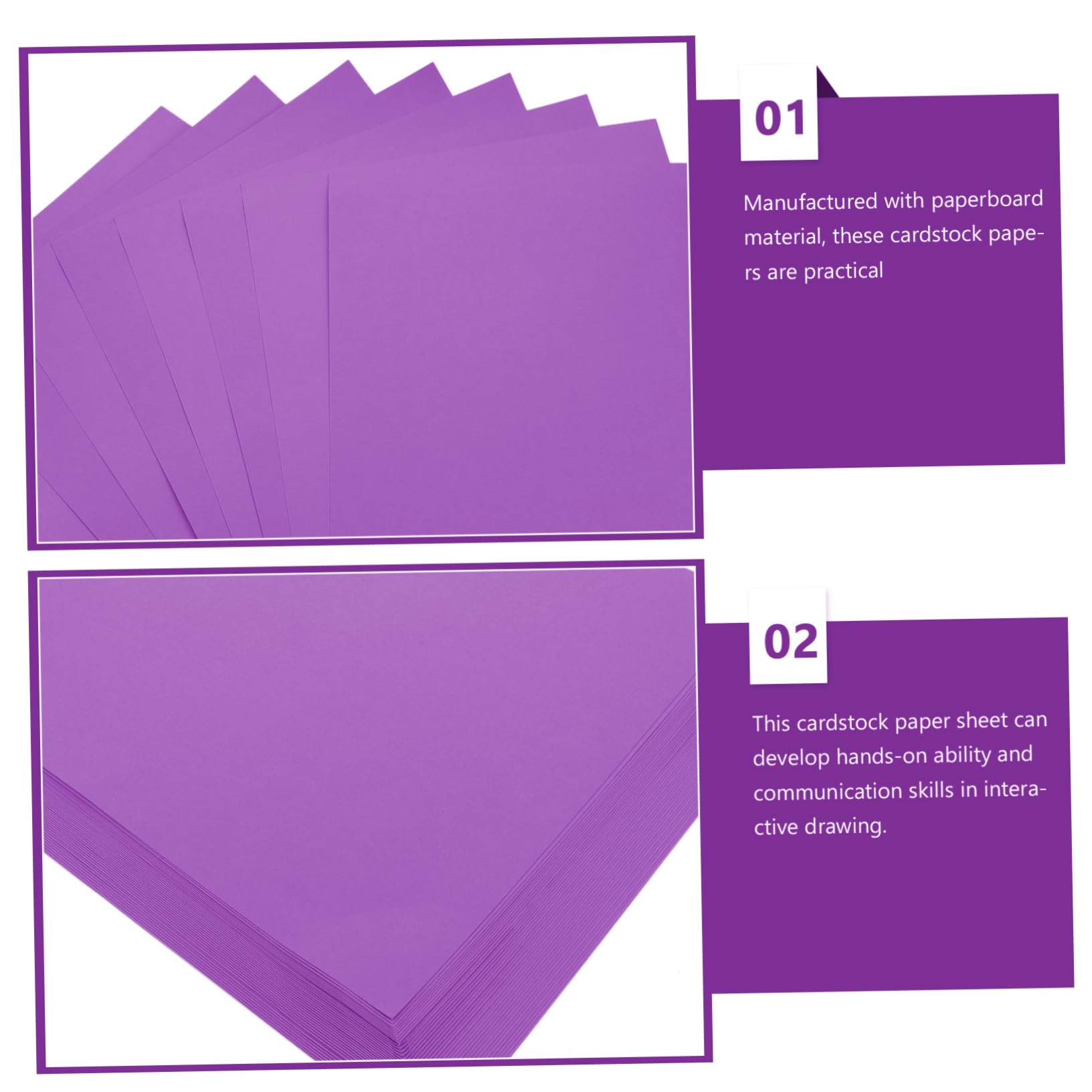 Baluue 50 feuilles Papier Cartonné pour Peinture Garçon Fille DIY Surface Lisse pour Crayons Marqueurs Aquarelle et Peinture à Huile Léger et Facile à Découper