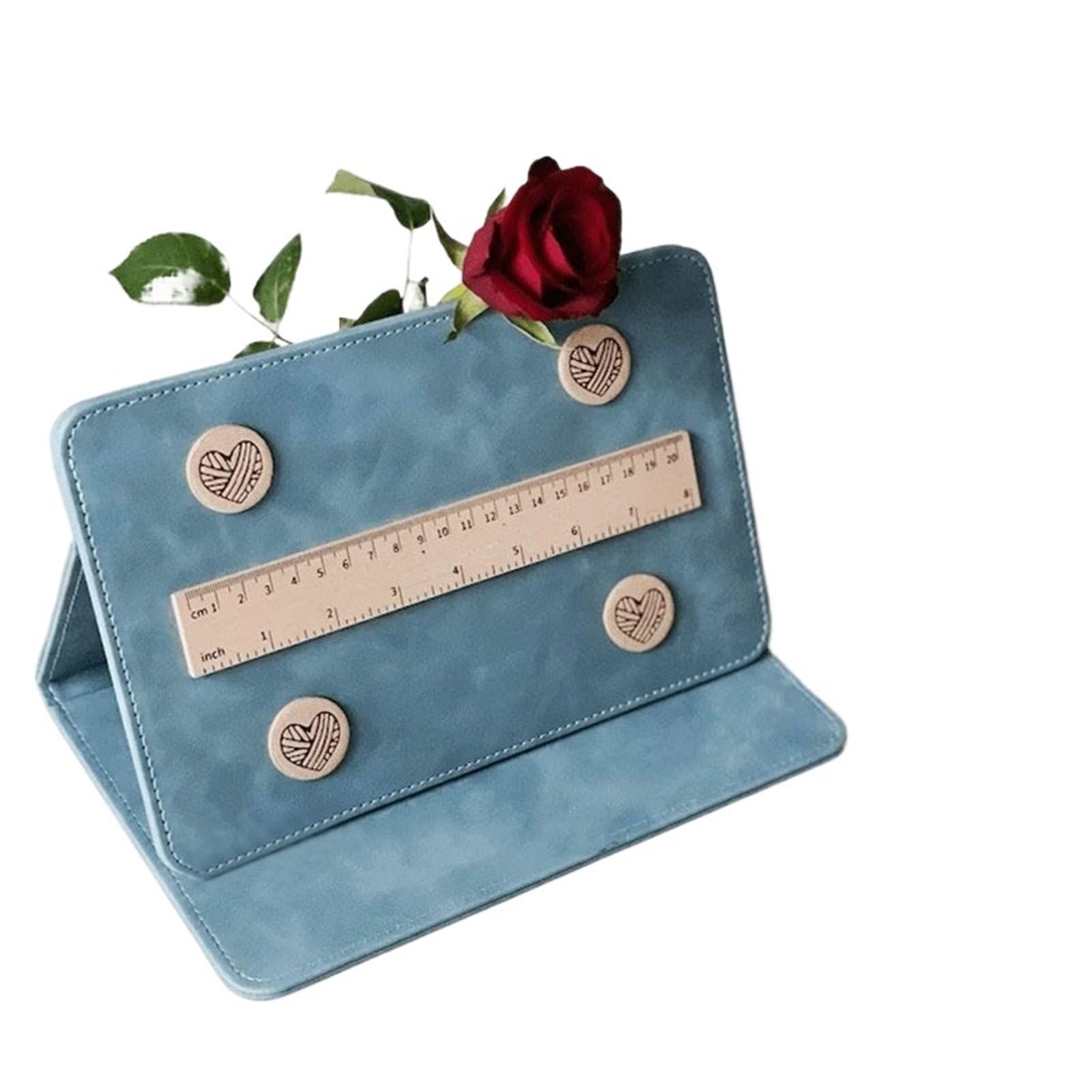Portable Suction Crochet Chart Holder - Foldable Knitting Pattern Keeper for Easy Crafting(Blue)