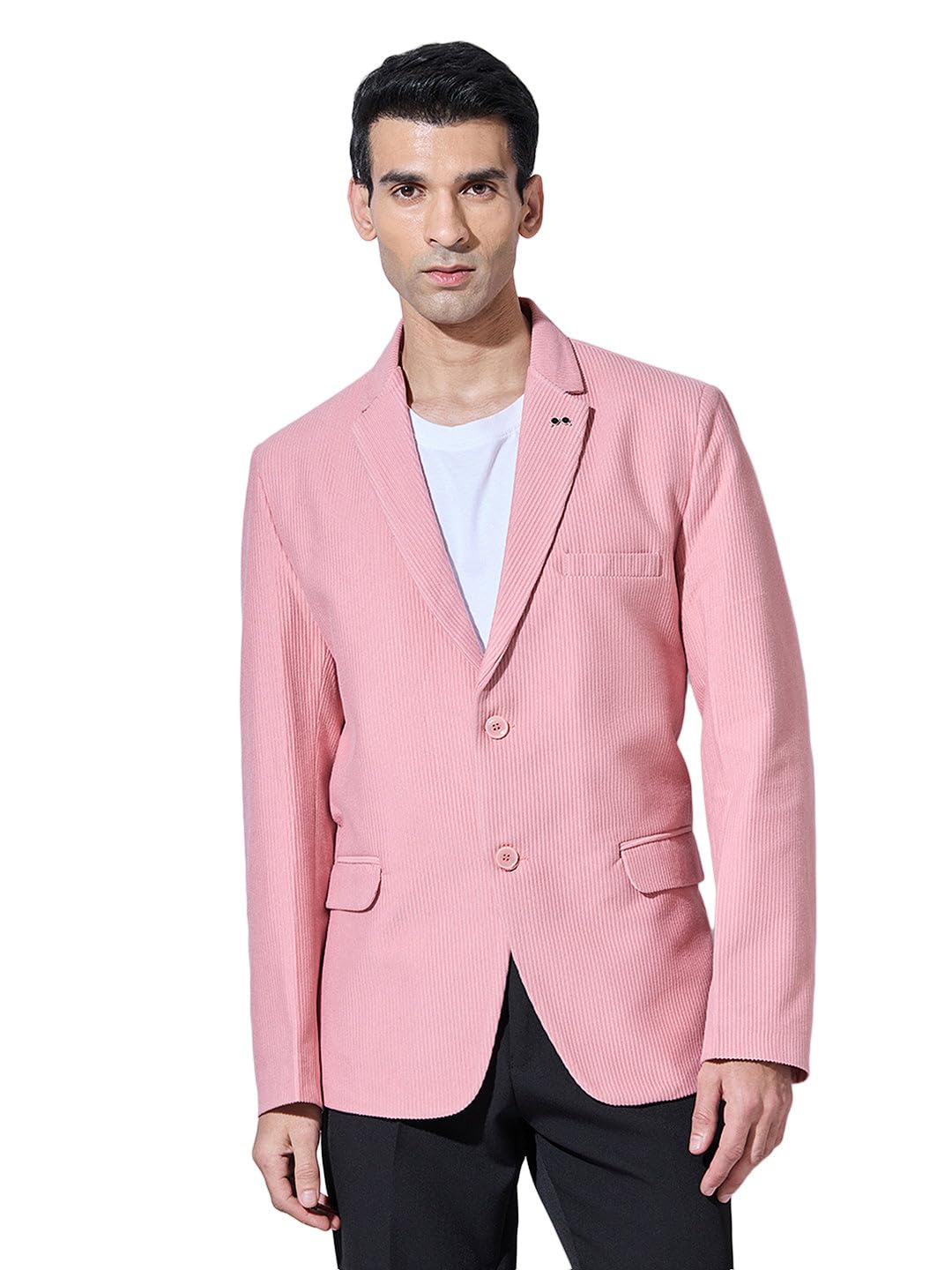 showoffff Men Solid Single Breasted Formal Blazer | Notched Lapel Full Sleeves Corduroy Blazer for Mens | Regular Fit Regular Length Blazer for Men's-picture-30