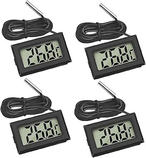 Sraeriot Thermomètre À Écran Lcd Numérique Réservoir De Poisson Réfrigérateur Température Humidité Sonde De Jauge D'humidité 4pcs, Détecteur De Gaz/De Température, Thermomètre