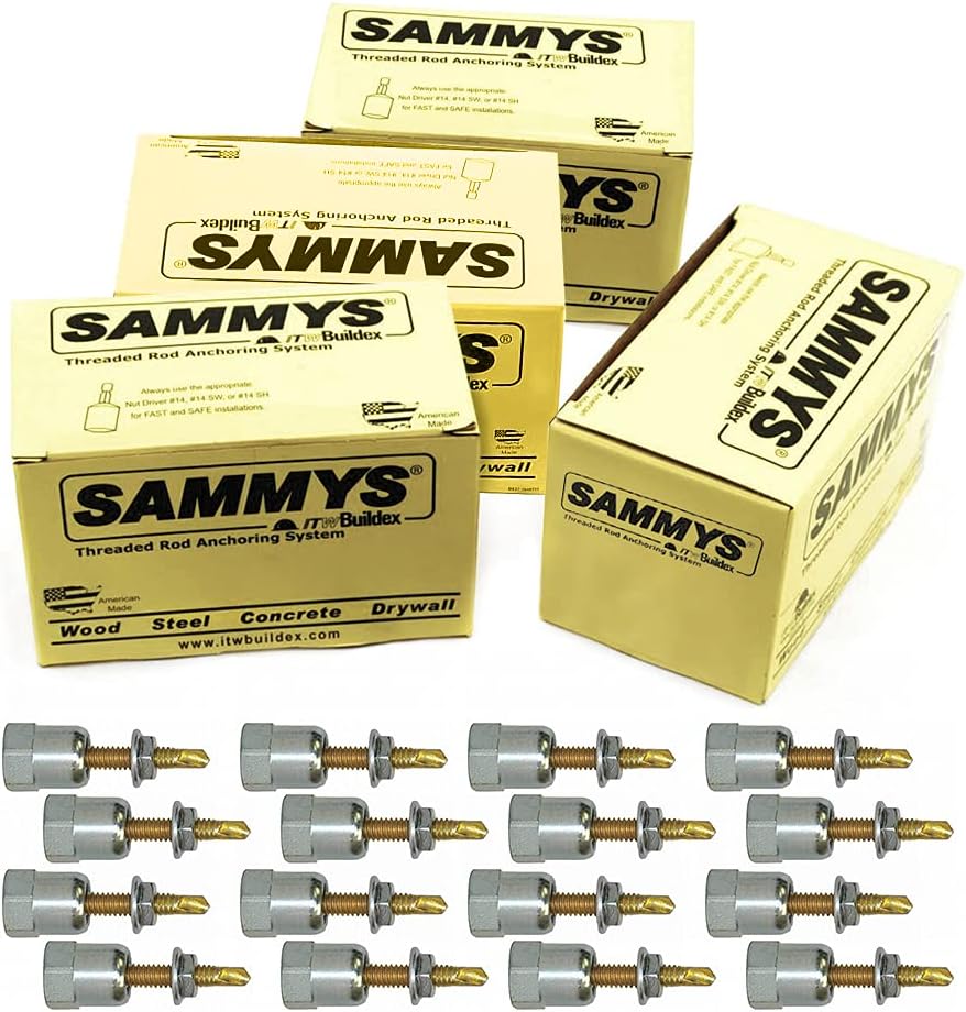 Everflow Sammys 8137957-100 SH-DSTR 1 3/8 Inch Screw Swivel Expandable Threaded Rod Anchor Designed for Pipe Hanger, Installs 17 Deg Angle Off Vertical, Electro-Zinc Finish (Pack of 100), 100 Piece