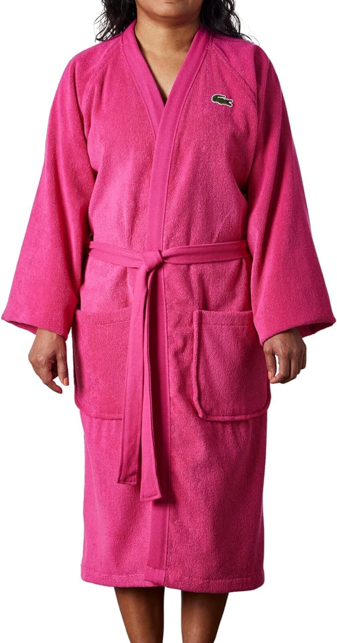 Lacoste womens Classic Pique 100% Cotton Bath Robe (pack of 1)