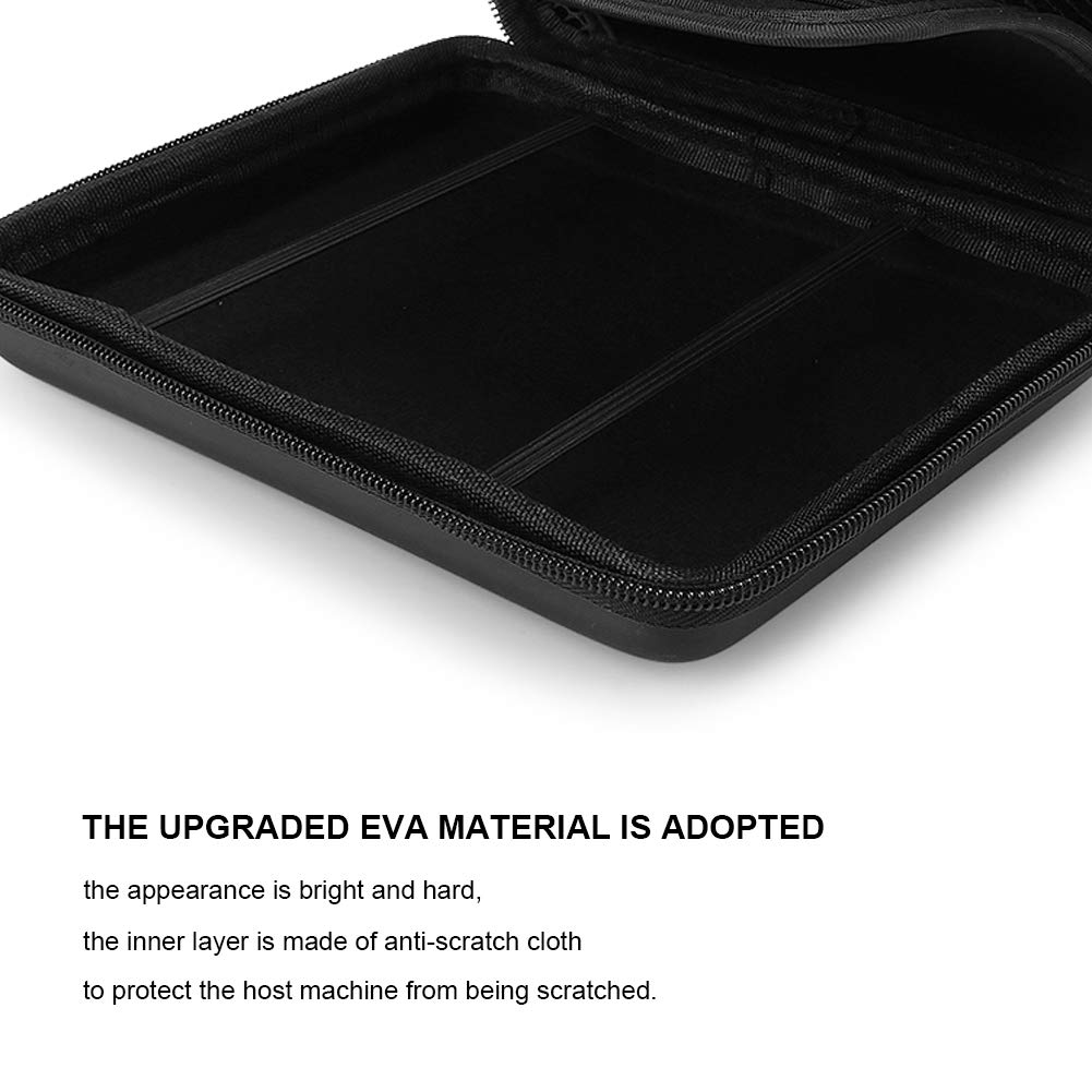 Cocoarm Borsa Portaoggetti da 2 Pezzi Custodia Protettiva Rigida in EVA Borsa Portaoggetti per Console di Gioco Portatili con Doppia Cerniera Design Antiurto per Viaggi Giornalieri 2DS (BLACK)