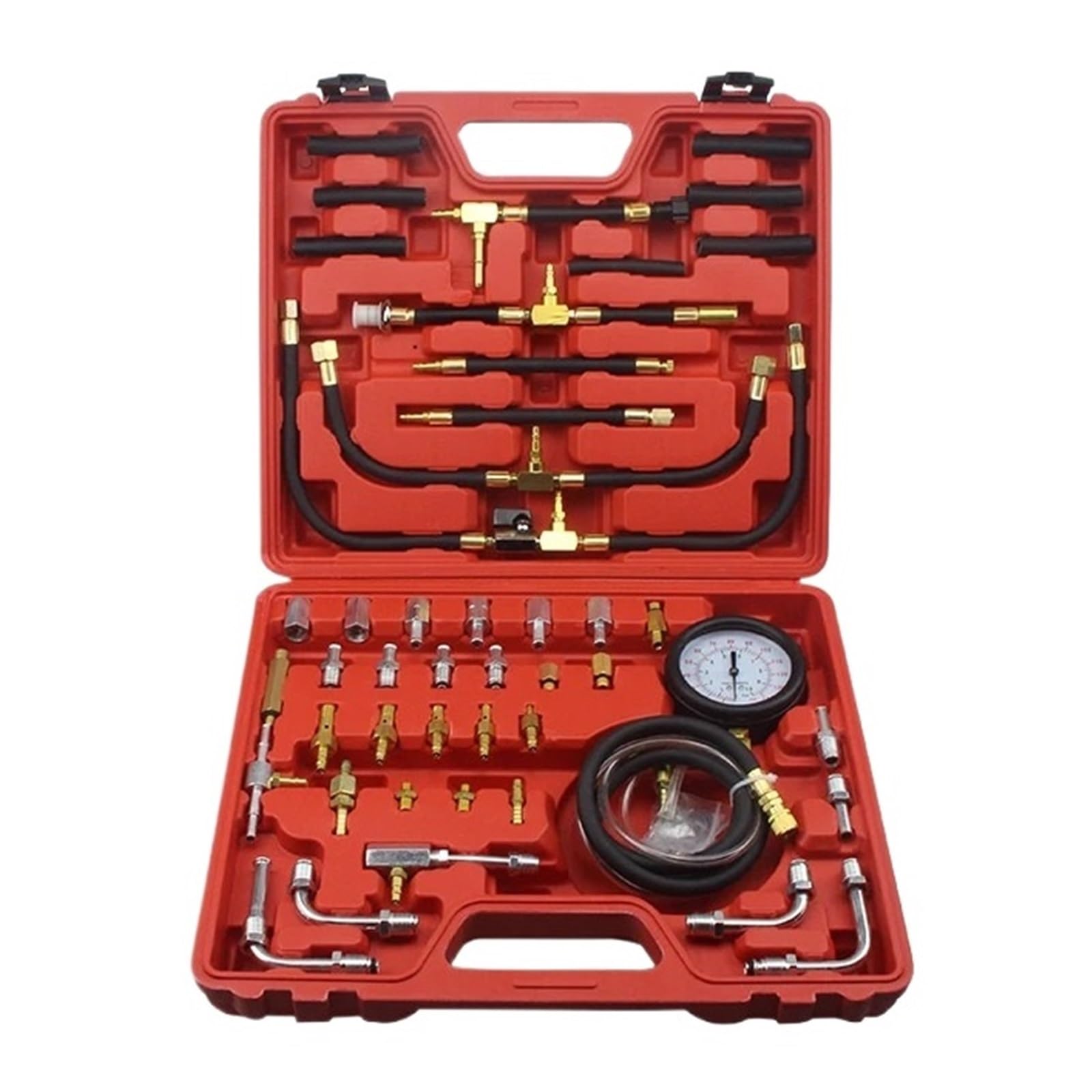 TU-443 Deluxe-Manometer, Kraftstoffeinspritzdruck-Tester, Messgerät-Set, System 0–140 Psi PräZisionsüBerwachung
