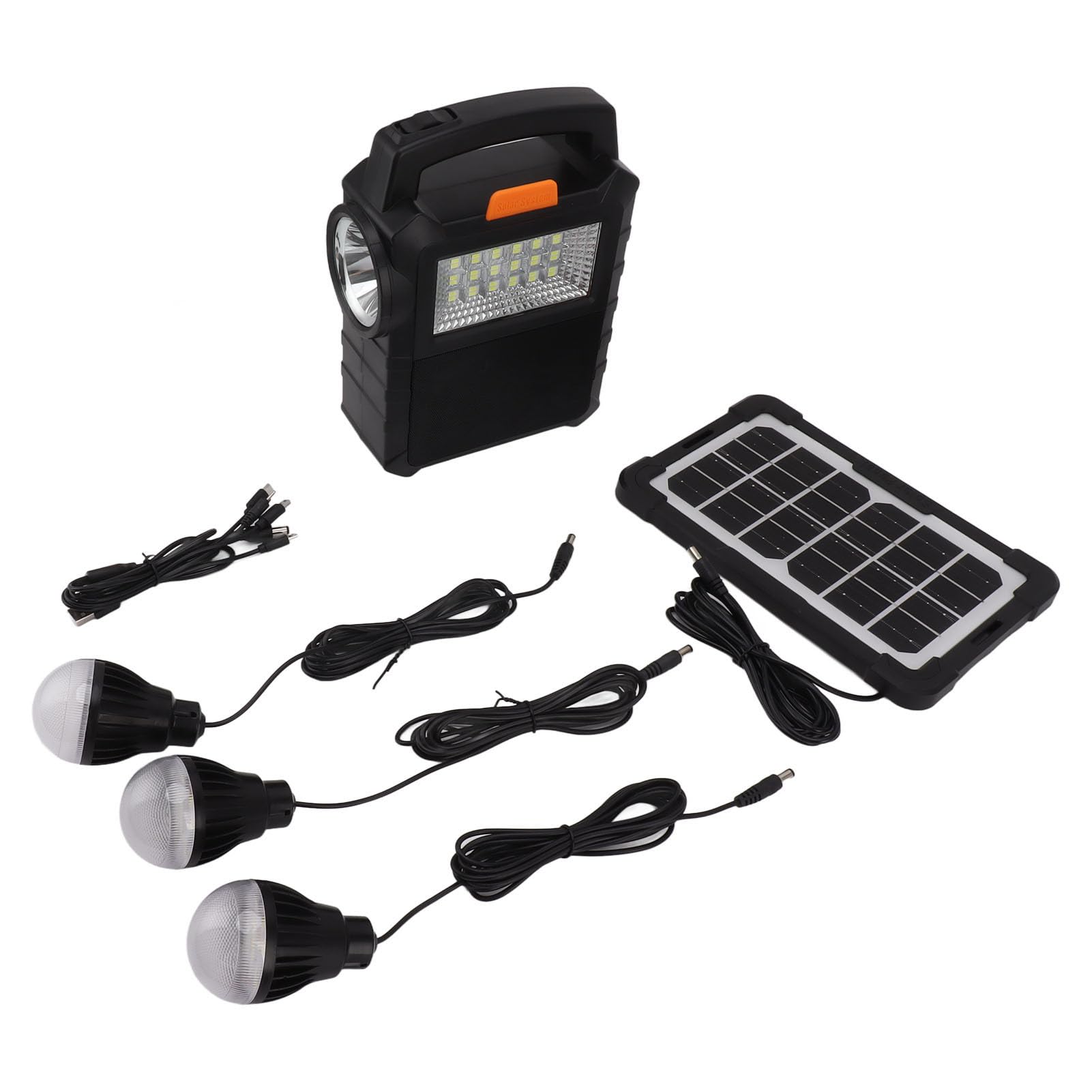 Cosiki Centrale Elettrica Portatile del Generatore Solare di Lunga Durata con Lampadine per Uso Domestico di Emergenza in Campeggio Leggero
