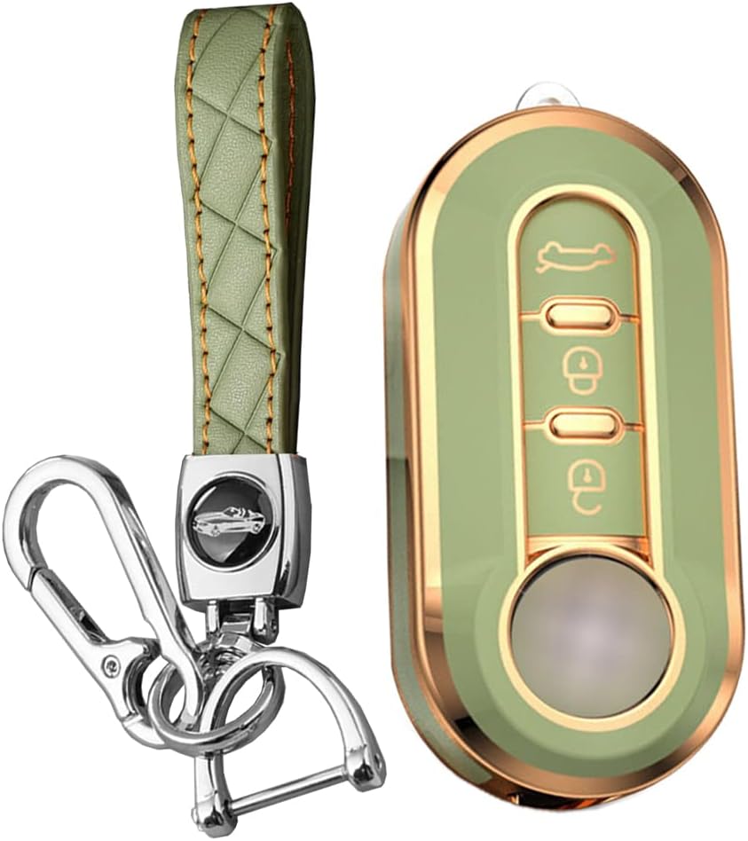 KUNIO Car Key Fob Cover Case Fit for Fiat 500 500X 500L Citroen Jumper Keychain TPU Key Holder 3 Button