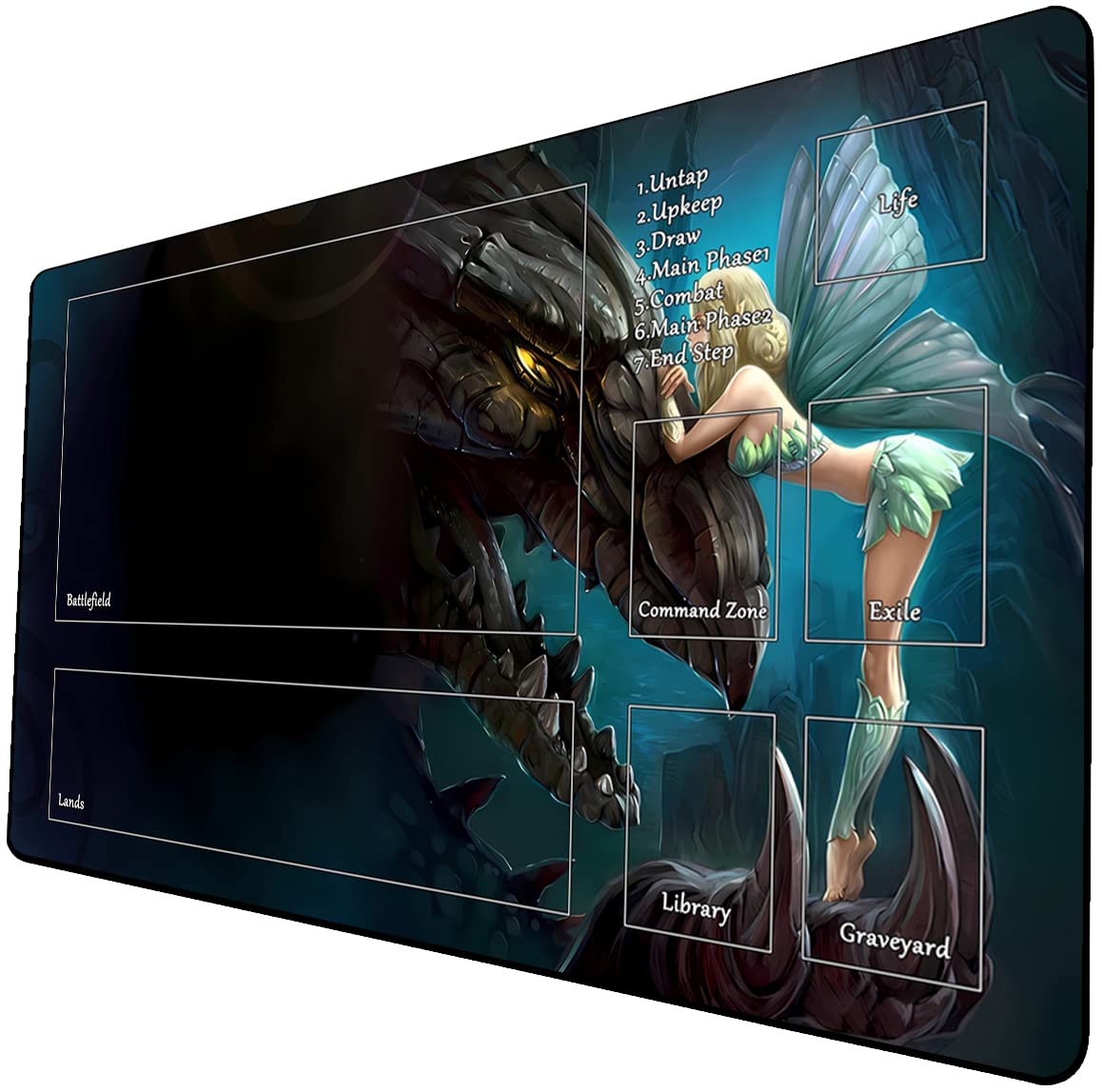 MTG Playmat - 24 x 14 Inches Trading Card Game Playmat with Storage Bag and Smooth Rubber Surface
