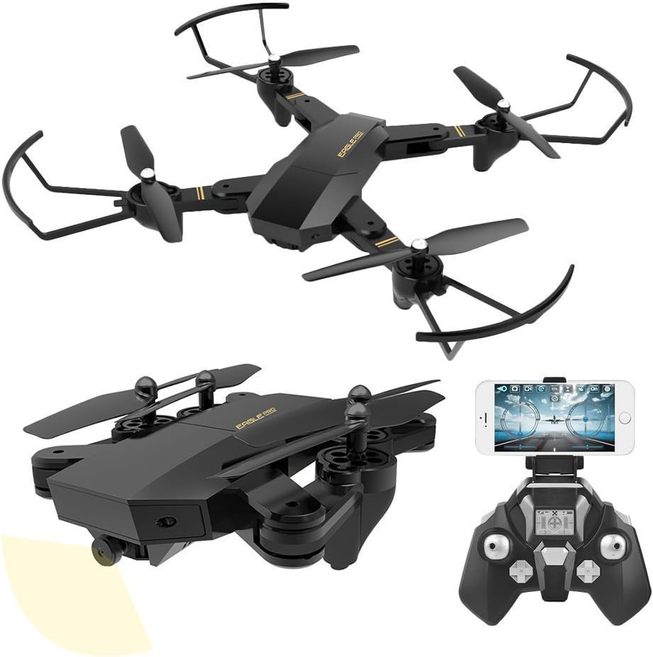 Powpro Ax S9 RC Quadcopter with 2.4GHz 6-Axis Gyro Altitude Hold Function and 720P HD 2MP Camera Helicopter, Black, Men: Large