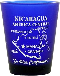 Nicaragua Central America Cobalt Blue Frosted Shot Glass