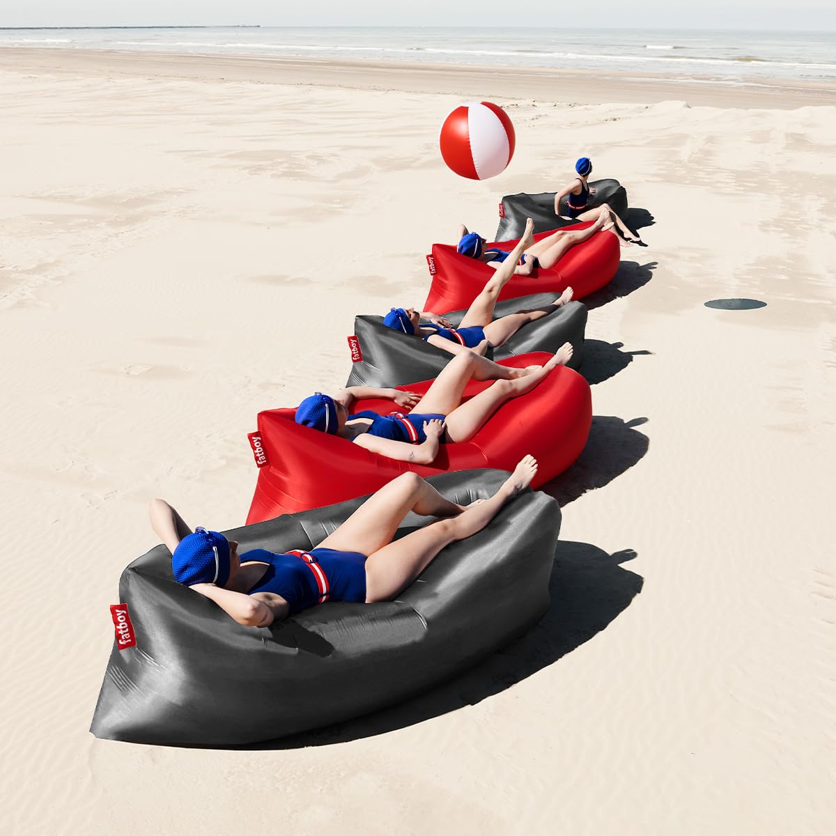 Fatboy® Lamzac 3.0 Canapé/Pouf/Sofa Gonflable | Gris Acier | Hamac rempli d'air | pour l'extérieur (Plage, Jardin ou Piscine) | 200 x 90 x 50 cm