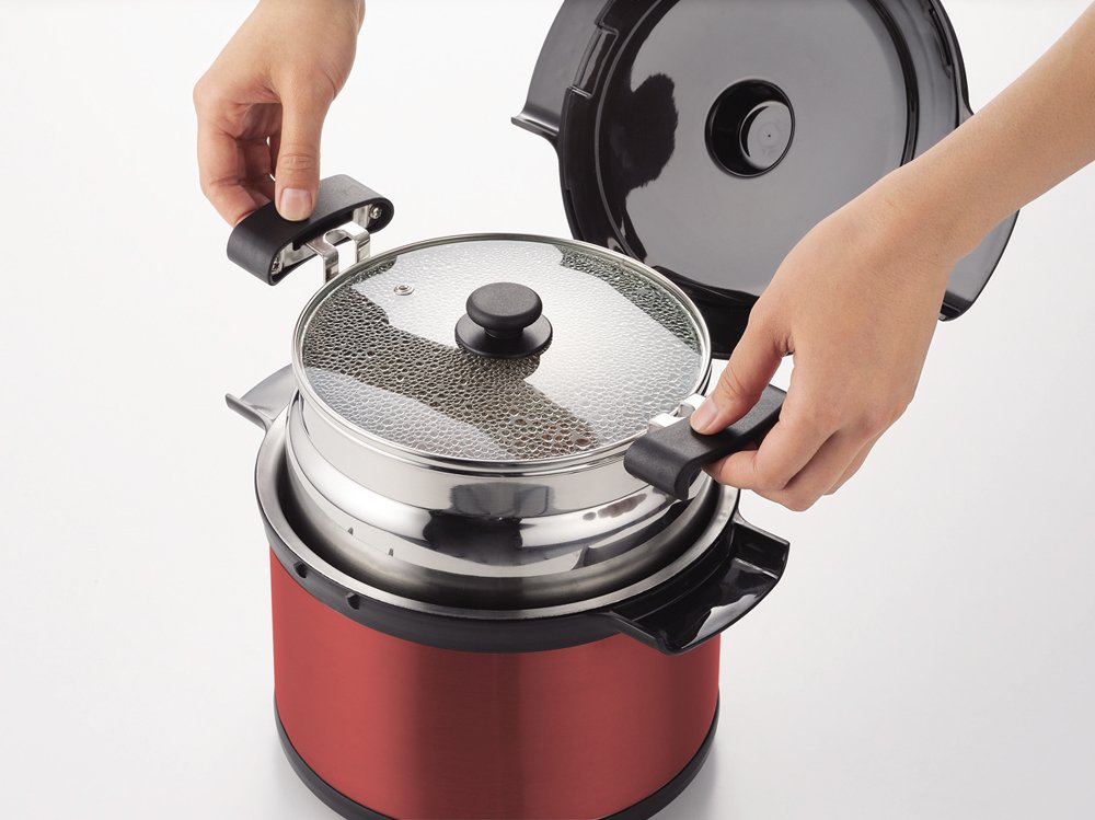 Amazon｜パール金属 エコック 真空 保温 調理 鍋 3.2L レッド H-8099