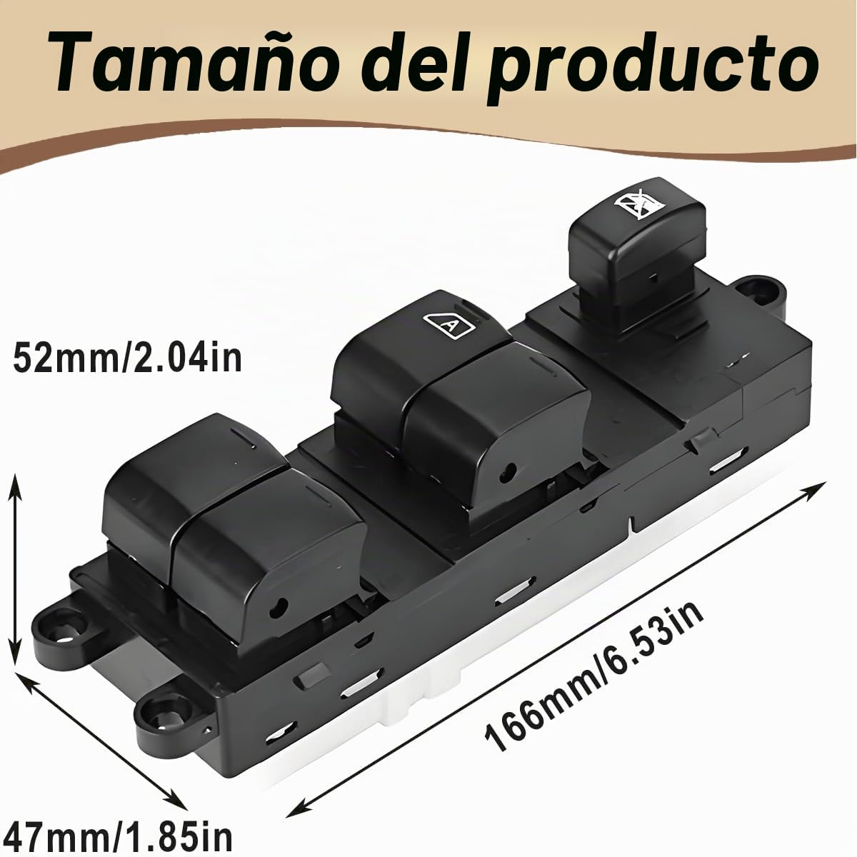 ZAMDOE 25401-EB30B Interruptor Mando Elevalunas para Nissan Navara [2006-2016] Pathfinder [2006-2016] Qashqai [2007-2016] Botonera de Ventana Interruptor elevador de ventana eléctrica