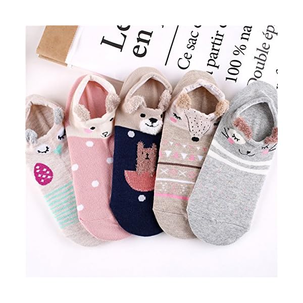18 Paare Neuheit Tier Baumwolle Low Cut No Show Knöchel Socken für Mädchen Frauen Bootssocken – Bild 7