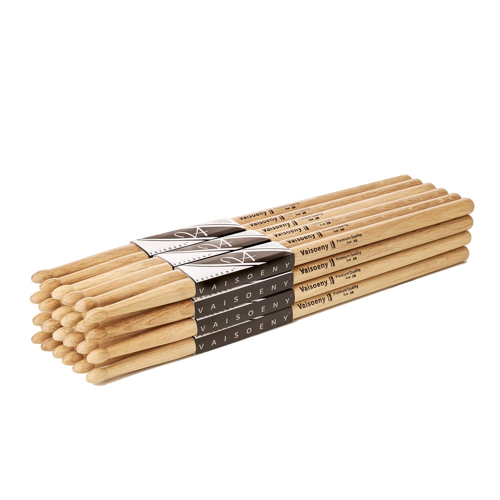 Bacchette per batteria 2B, bacchette classiche in legno di quercia per batteria, accessori professionali a percussione per strumenti musicali (12 paia)