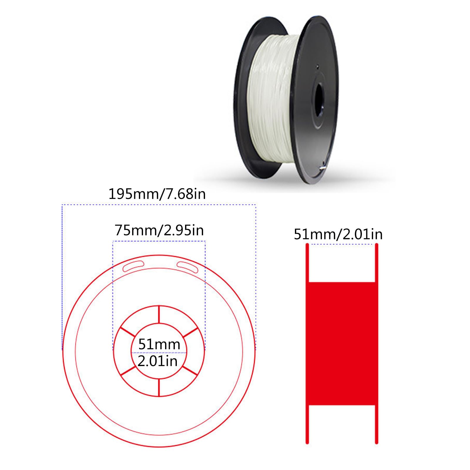 3D Drucker Filament, flexibles TPU Filament, 1, 75 mm Spule, Maßgenauigkeit + / 0, 03 mm, 0, 8 kg Spule (1, 76 lbs), flexibles TPU, schwarz