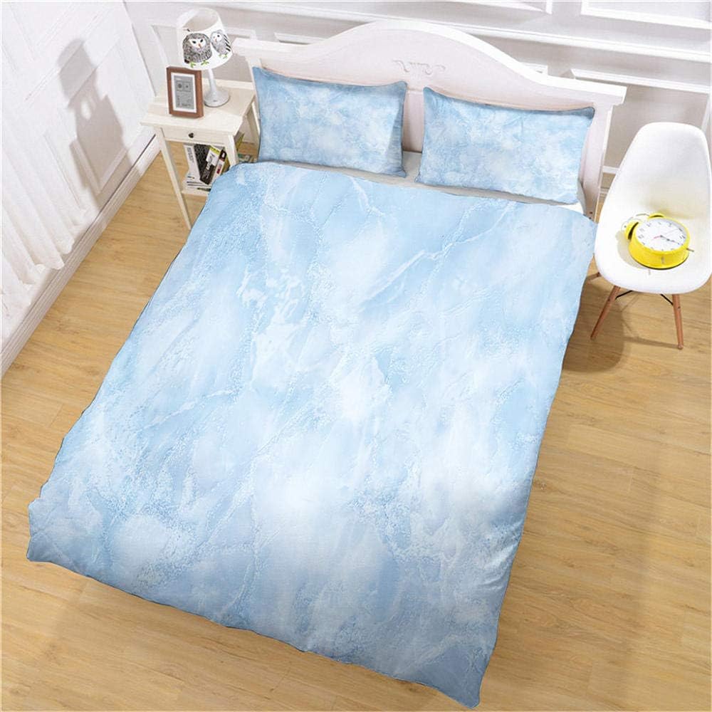 XKSJWY Funda Nórdica Textura Pizarra Azul para Infantiles Niños Colcha Estampada Juego De Ropa De Cama De Microfibra 3 Pcs : 1 Fundas De Edredón Nórdico 135X200Cm + 2 Fundas De Almohada 50X75Cm